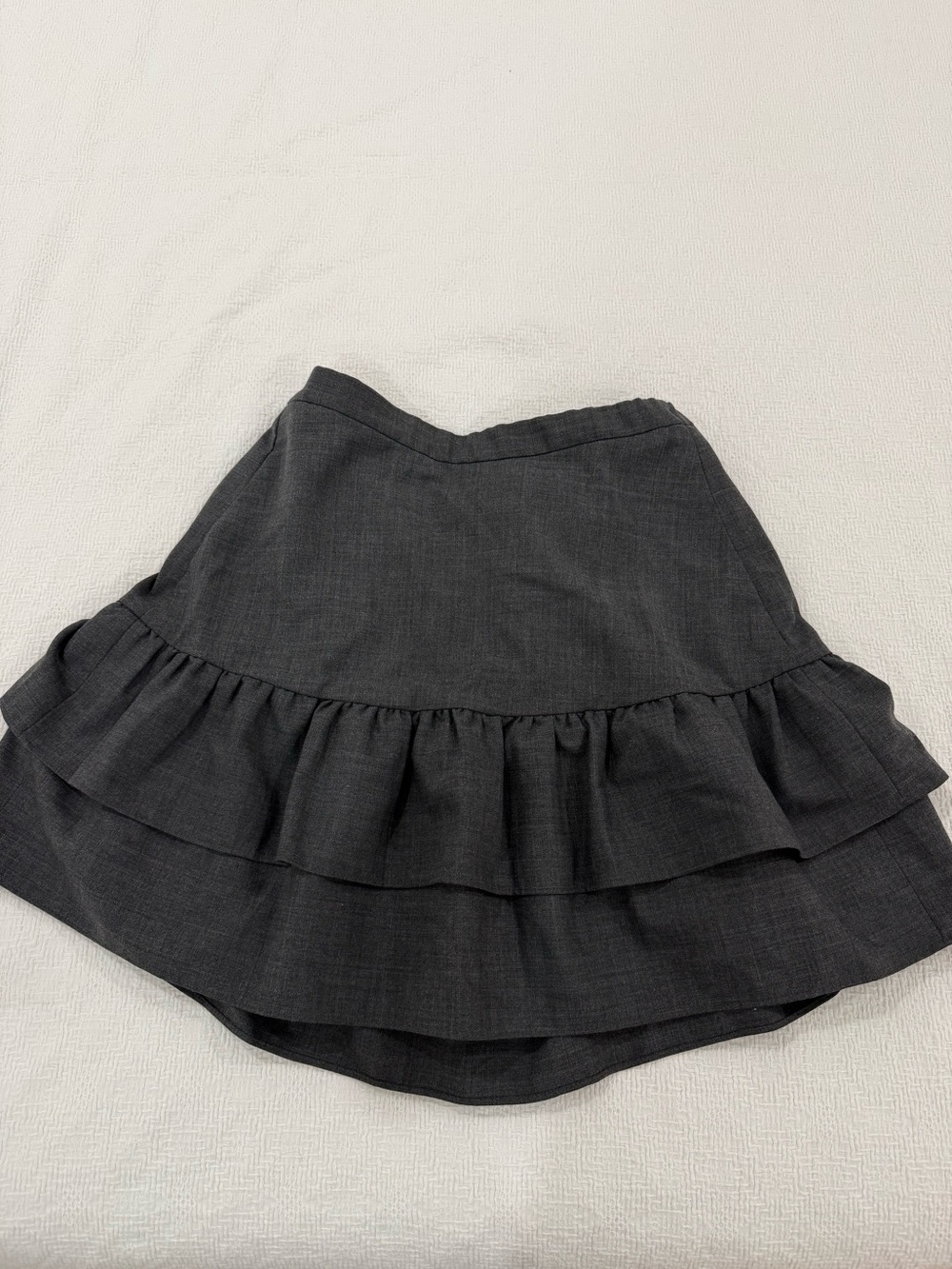 J.Crew Ruffled Tiered Gray Women's Mini Skirt